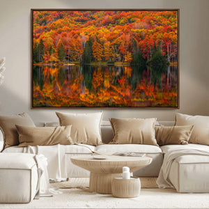 Fall Foliage Wall Art - Autumn Reflection Canvas Print,