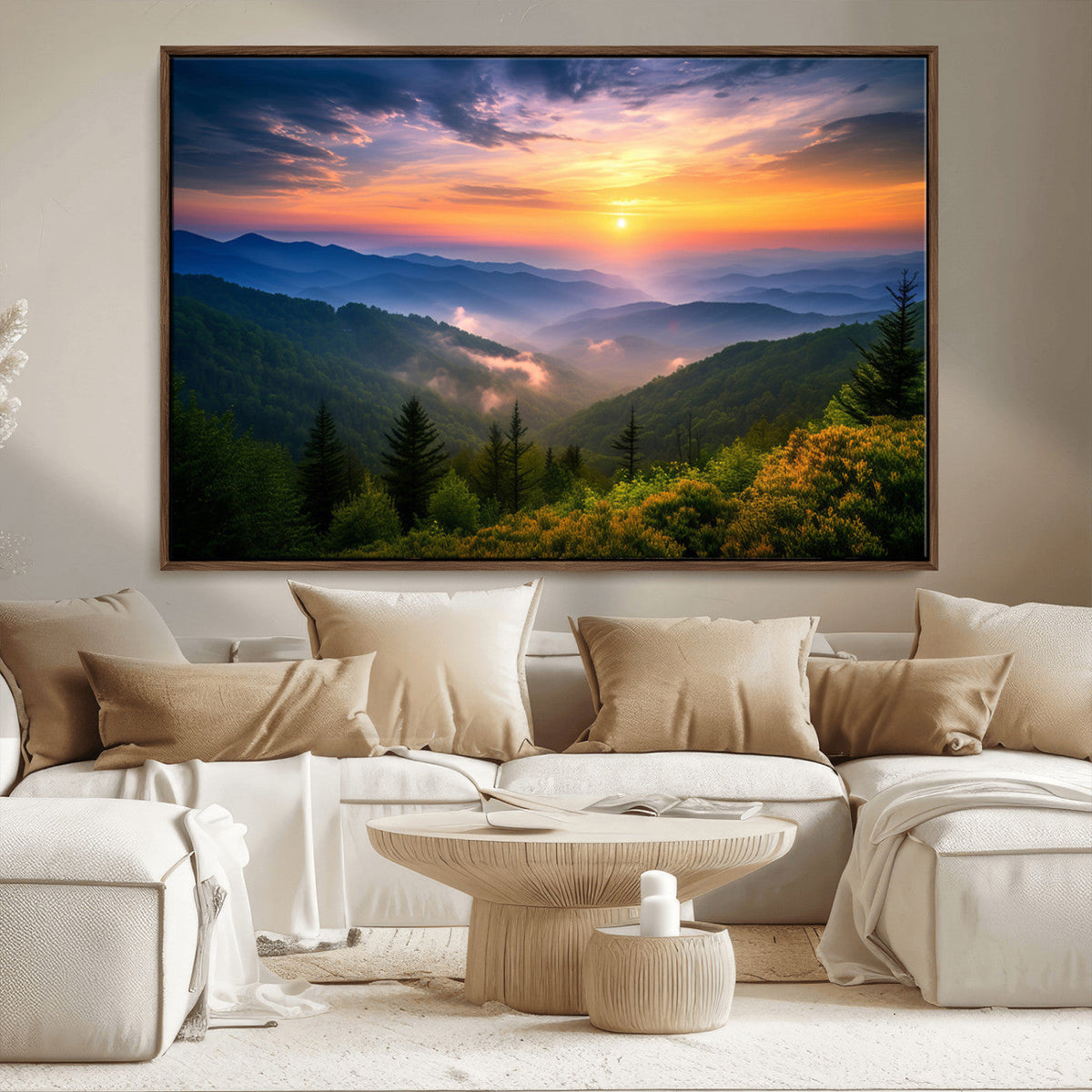 Majestic Mountain Sunrise Print | Landscape Wall Art |