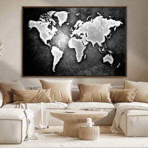 World Map Wall Art Canvas Print – Framed Wall Art for