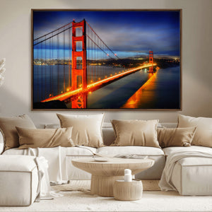 Large Wall Art San Francisco Canvas Print - Wonderful Golden