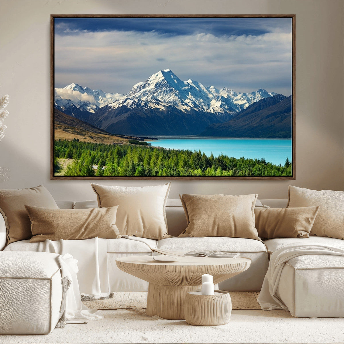 Mount Cook and Lake Pukaki Canvas Wall Art Print – Majestic