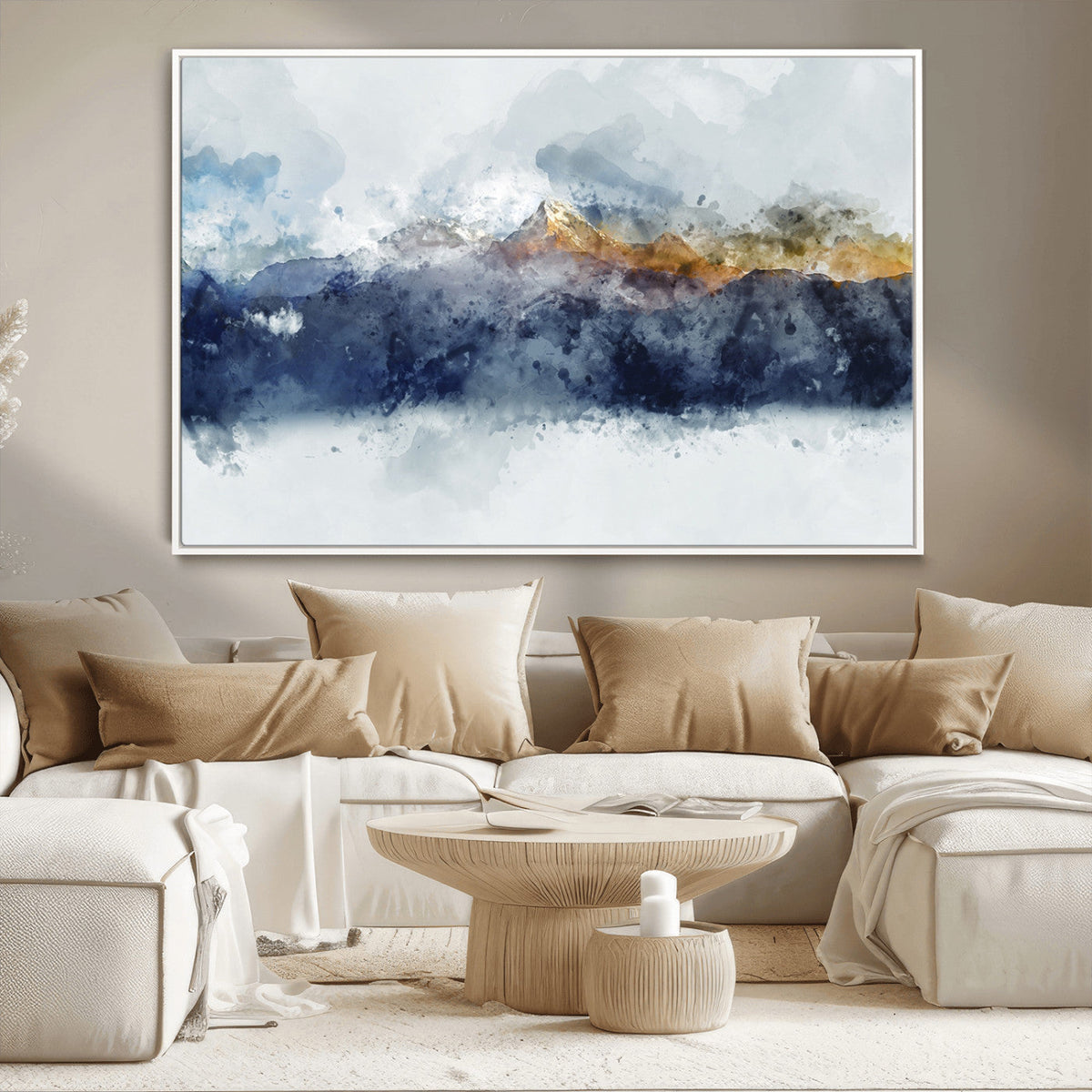Abstract Mountain Range Art Canvas Print | 3 Panel
