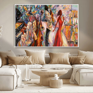 Abstract Afro American Jazz Canvas Wall Art | Music-Inspired