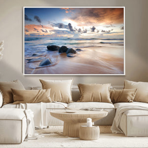 Serene Weather On The Beach Wall Art Canvas Print