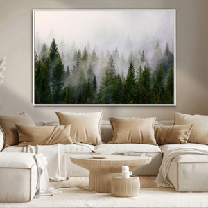 Forest Wall Art Canvas Print | Foggy Forest Wall Art | Pine