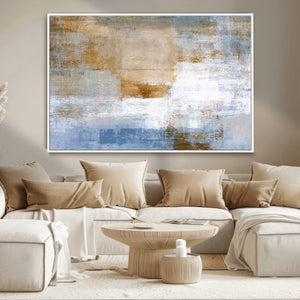Blue Multi Panel Abstract Wall Art Canvas, Abstract Blue and