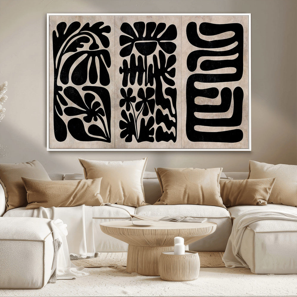 Canvas Print Wall Art Abstract Art Boho, Framed Boho Art