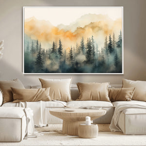 Abstract Forest Print - Mountain Wall Art | Autumn Landscape