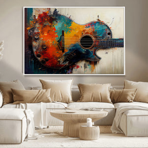 Abstract Guitar Wall Art Canvas | Vibrant Music-Inspired Art