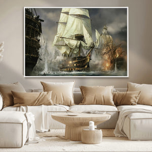 Pirate Ship War Wall Art Canvas Print