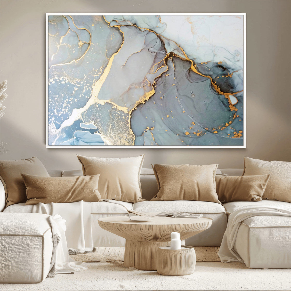 Large Abstract Marble Wall Art Canvas Print for Living Room