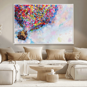 Don't Look Up Movie Canvas Wall Art - Vibrant Floating House