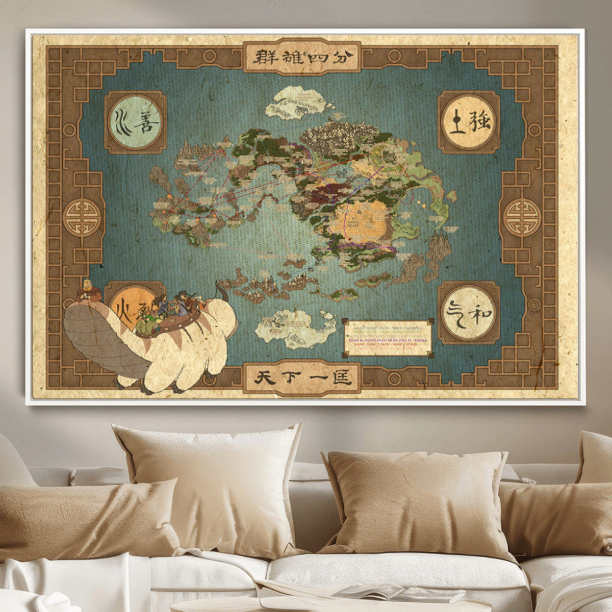 Avatar Wall Art: The Last Airbender Vintage Map - Wall Art