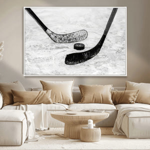 Winter Ice Hockey Sport Canvas Wall Art Print - Hockey Wall