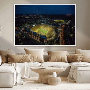 Michigan Stadium Night Game Wall Art – Sports Arena Aerial