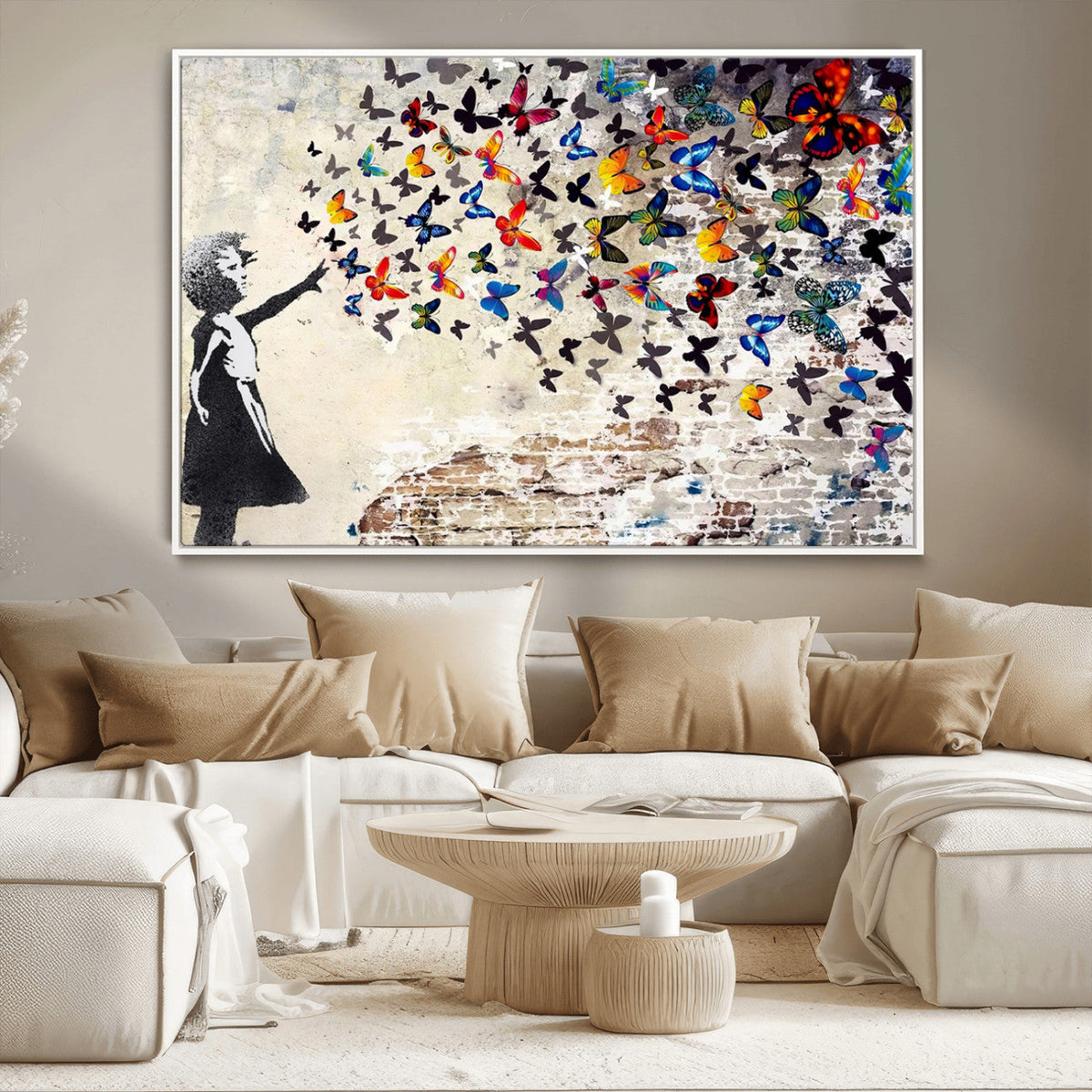 Banksy Graffiti Wall Art Canvas Print: Girl Releasing