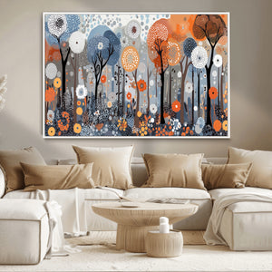 Abstract Winter Landscape Canvas Wall Art Print - Large