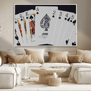 Poker Wall Art - Playing Cards Canvas Wall Art Print - Ace