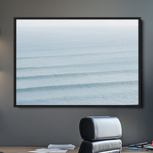 Ocean Waves Wall Art Canvas Print – Framed Solo Surfer Wave