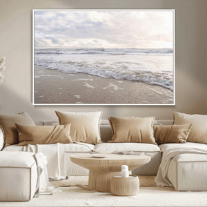 Ocean Waves Wall Art Canvas Print – Framed Coastal Shoreline