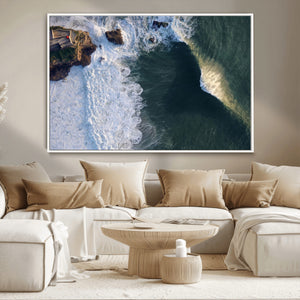 Nazare Coast Wall Art Canvas Print – Framed Aerial Ocean Art
