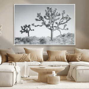 Joshua Tree Wall Art Canvas Print – Framed Black White