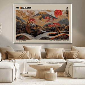 Modern Japanese Wall Art Canvas Print – Framed Abstract