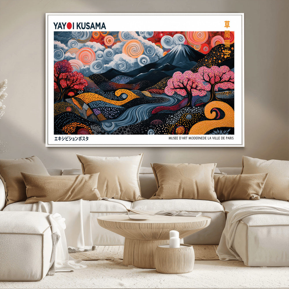 Modern Japanese Wall Art Canvas Print – Framed Abstract