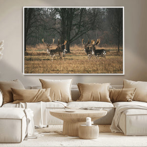 Deer Wall Art Canvas Print – Framed Rustic Wildlife Art