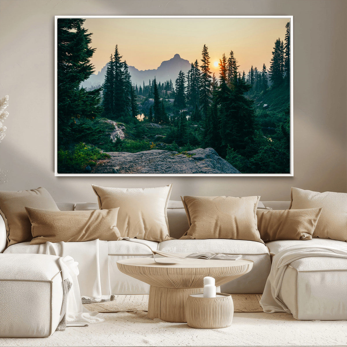 Mountain Landscape Wall Art Canvas Print – Framed Forest