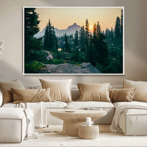 Mountain Landscape Wall Art Canvas Print – Framed Forest