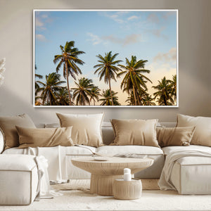 Palm Trees Wall Art Canvas Print – Framed Tropical Vibes Art