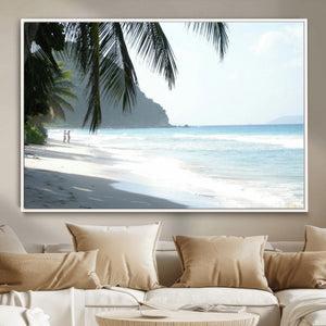 Tropical Beach Wall Art Canvas Print – Framed Serene Ocean