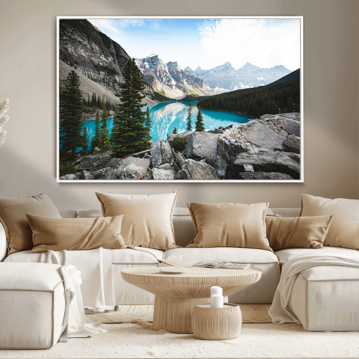 Canadian Rockies Wall Art Canvas Print – Framed Mountain
