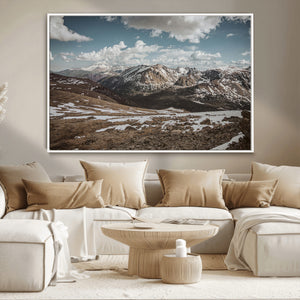 Mountain Landscape Wall Art Canvas Print – Framed Snowy