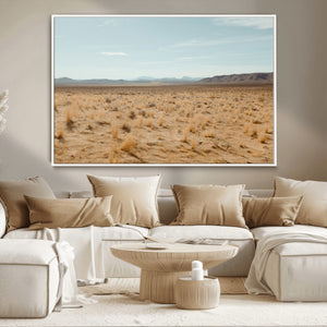 Desert Plains Wall Art Canvas Print, Golden Light Over Dry