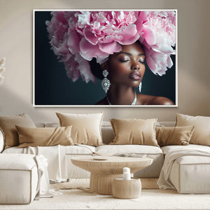 Black Beauty Petal Crown Wall Art Canvas Print – Floral