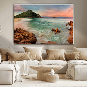 Coastal Landscape Wall Art Canvas Print – Rocky Shore and