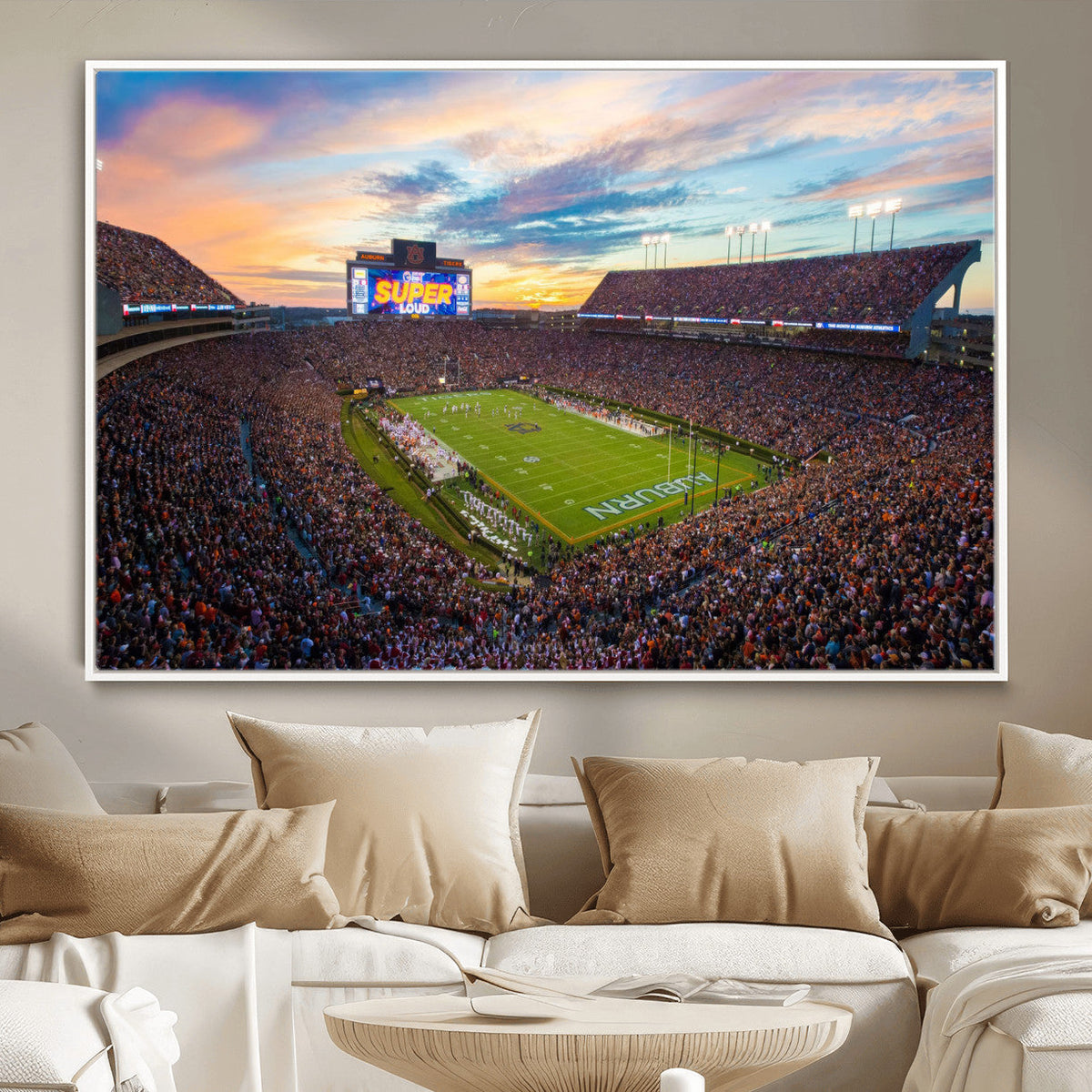 Jordan-Hare Stadium Wall Art Canvas Print, Football Stadium