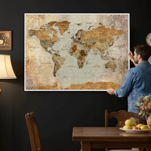 World Map Canvas Print – Detailed Map of the World Wall Art