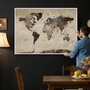 World Map Canvas Print – Detailed Map of the World Adventure