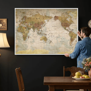 World Map Canvas Print – Detailed Map of the World Wall Art