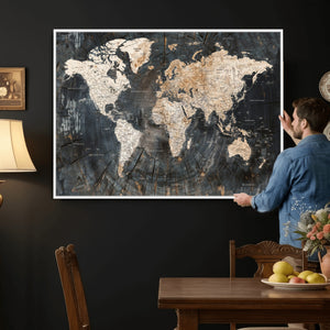 World Map Canvas Print – Detailed Map of the World Wall Art