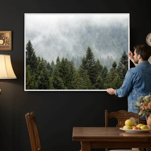 Misty Mountain Forest Wall Art Canvas Print