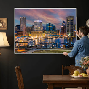 Baltimore Skyline Wall Art Canvas Print, Baltimore Downtown