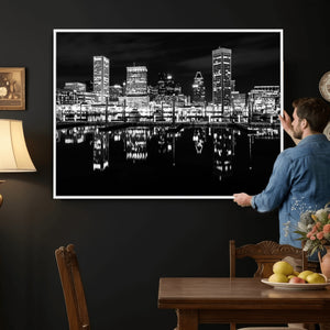 Baltimore Skyline Wall Art Canvas Print, Baltimore Downtown