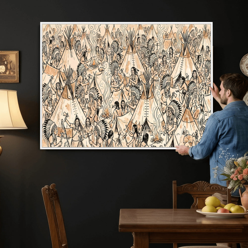 Native American Indian Wall Art Canvas Print - Abstract