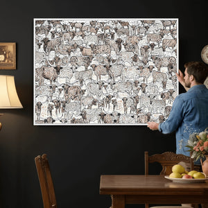 Abstract Texas Cow Wall Art Canvas Print - Farm Longhorn