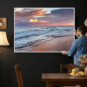 Ocean Sunset Wall Art Canvas Print – Coastal Beach