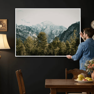 Mountain Forest Wall Art Canvas Print, Alpine Landscape